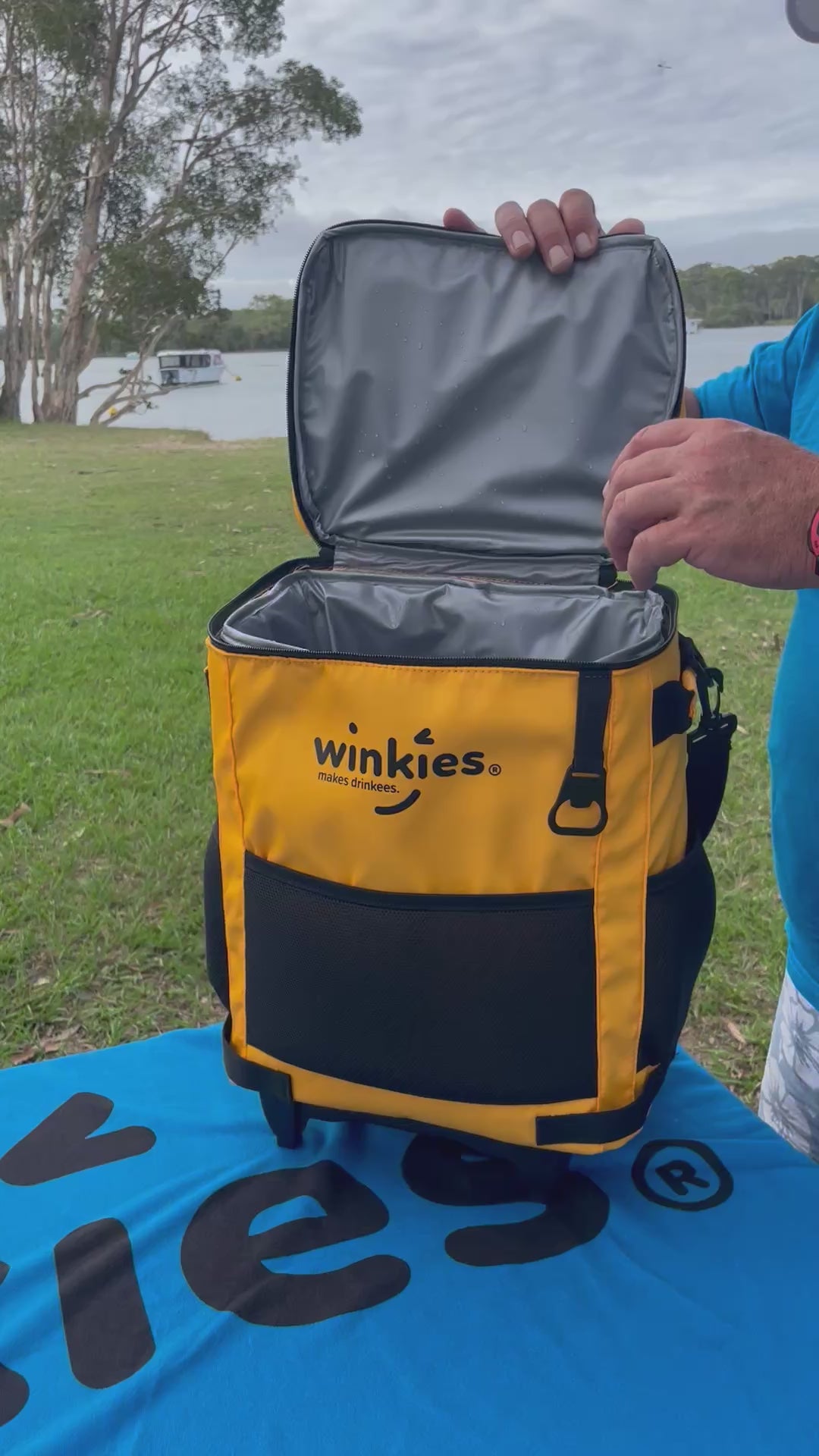 Wheeled Soft Cooler with Drain Plug & Water Bowl Set - Tangarine